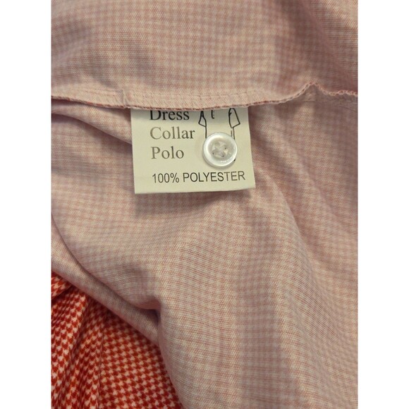NWOT Collars & Co Men’s Small Shirt Bundle Red Houndstooth + Solid White Polo - Picture 5 of 10